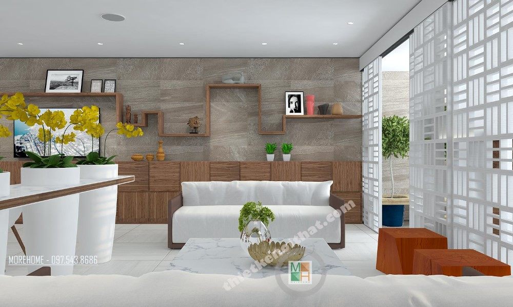 Thiết kế nội thất phòng khách chung cư VINHOME Nguyễn Chí Thanh
